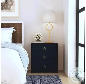 Lark Navy Blue 3 Drawer 25" Nightstand