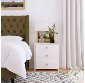 Lark White 3 Drawer 35" Nightstand