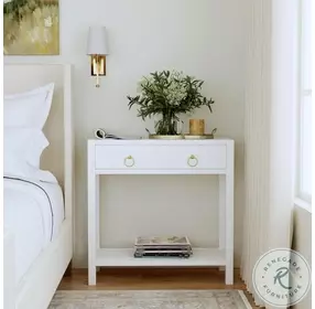 Lark White 1 Drawer Nightstand