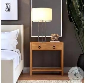 Lark neutral Mango 1 Drawer Nightstand