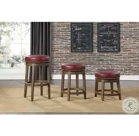 Westby Red Round Swivel Stool Set Of 2