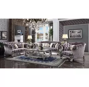 Versailles Brown 76" Loveseat with Pillow and Nailhead Trim