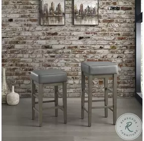 Pittsville Antique Gray Counter Height Stool Set Of 2