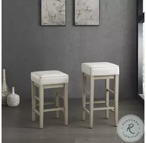 Pittsville White Pub Height Stool Set Of 2