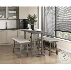 Auburndale Light Gray Counter Height Bench