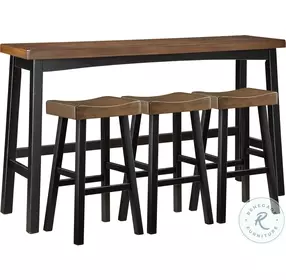 Caspian Black And Brown Pub Height Dining Room Set