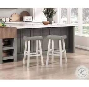 Caspian White And Coffee Pub Stool Set Of 2