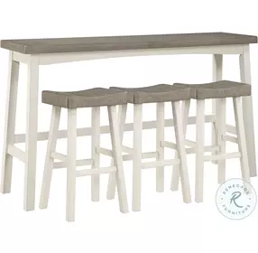 Caspian White And Coffee Pub Height Dining Room Set