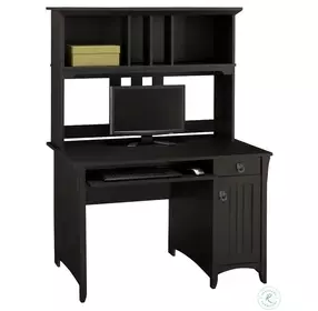 Salinas Mission Vintage Black Desk and Hutch