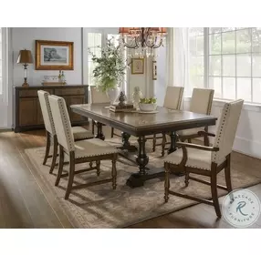 Stonington Brown And Charcoal Brown Extendable Dining Table
