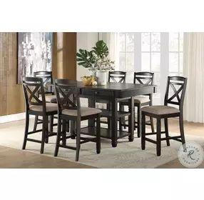 Baywater Natural And Black Counter Height Dining Table