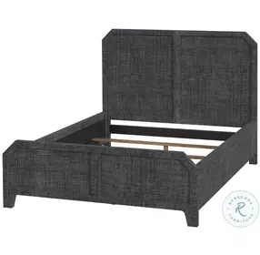 Bar Harbor Charcoal Raffia Panel Bedroom Set