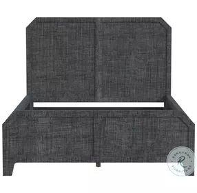 Bar Harbor Charcoal Raffia Queen Panel Bed
