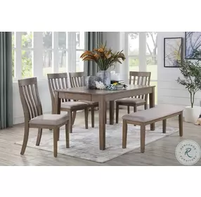 Armhurst Wire Brush Brown Dining Table