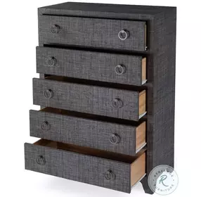 Bar Harbor Charcoal Raffia Dresser