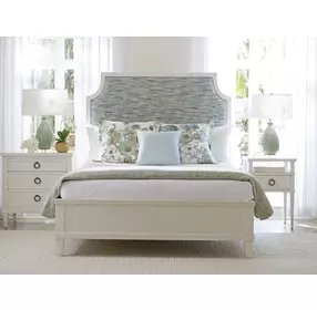Ocean Breeze Belle Isle Carribean Sands and Blue King Upholstered Panel Bed
