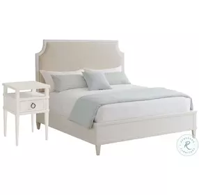 Ocean Breeze Shell White Belle Isle King Upholstered Panel Bed