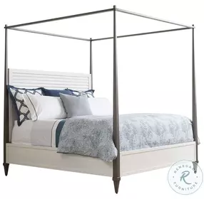 Ocean Breeze White Coral Gables Poster Canopy Bedroom Set