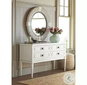 Ocean Breeze Shell White Seacroft Round Mirror