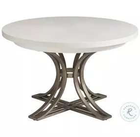 Ocean Breeze White And Gray Marsh Creek Round Dining Room Set