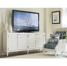 Ocean Breeze Shell White Lantern Bay TV Stand