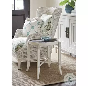 Ocean Breeze Dark Espresso And Shell White Neptune Round End Table