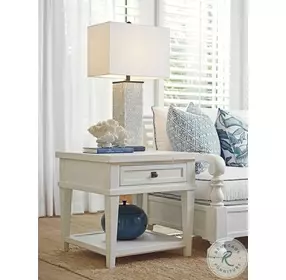 Ocean Breeze Shell White Palm Coast Square End Table