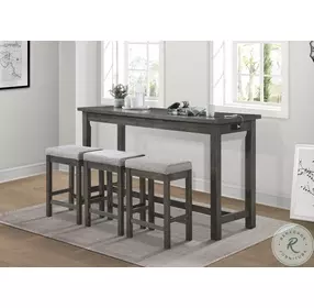 Connected Gray 4 Piece Pack Counter Height Set