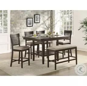 Balin Dark Brown Counter Height Bench
