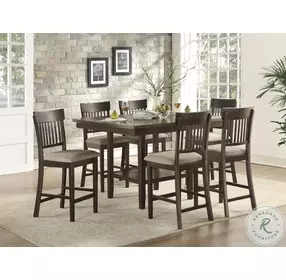 Balin Dark Brown Lazy Susan Counter Height Dining Table