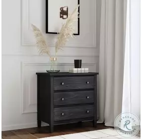 Flagstaff Washed Black 3 Drawer Dresser