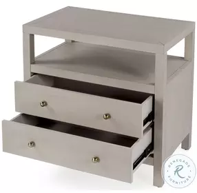 Nora Antique Taupe 2 Drawer Wide Nightstand