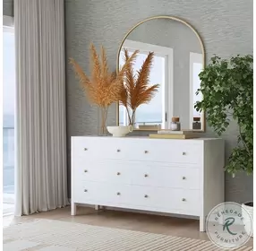 Nora Smooth White 6 Drawer Dresser