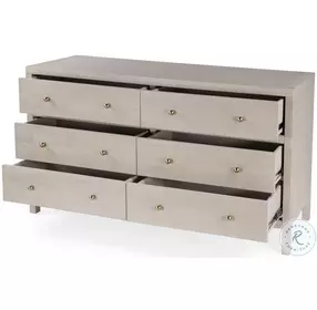 Nora Antique Taupe 6 Drawer Wide Dresser