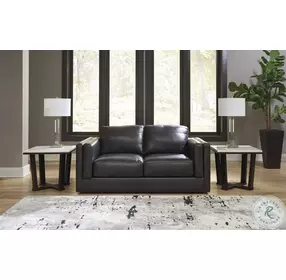 Amiata Onyx Leather 70" Loveseat
