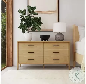 Lennon Light Brown 6 Drawer Dresser