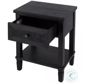 Flagstaff Washed Black 1 Drawer Nightstand