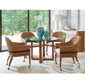 Palm Desert Sundrenched Sierra Sheridan Glass Top 42" Dining Table