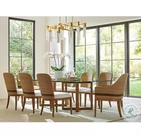 Palm Desert Sundrenched Sierra Sheridan Glass Top 84" Dining Table