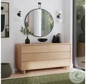 Halmstad Blonde Oak 6 Drawer Dresser