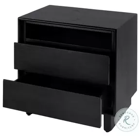 Halmstad Black 2 Drawer Nightstand