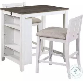 Daye Gray And White 3 Piece Counter Height Dining Set