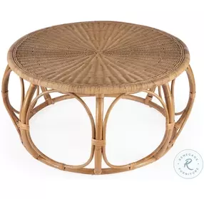 Savannah Natural Woven Rattan Round Occasional Table Set
