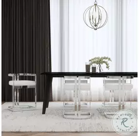 Clarence White And Black Counter Height Stool