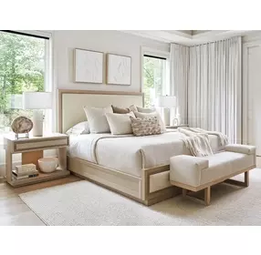 Sunset Key Abbott Beige Upholstered 62" Bed Bench