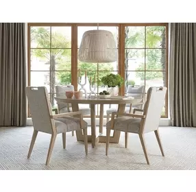 Sunset Key Aiden Channeled Beige Upholstered Arm Chair