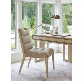 Sunset Key Aiden Channeled Tan Upholstered Side Chair