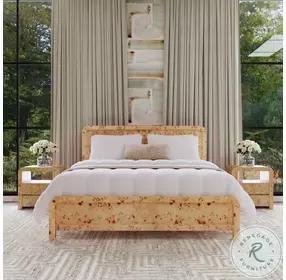 Cora Light Burl King Panel Bed