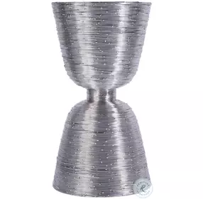 Angelo Polished Silver 12" Round End Table