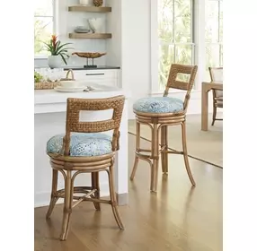 Key Biscayne Bay Harbour Green Upholstered Counter Height Stool